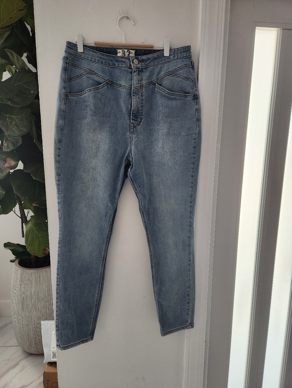 We The Free High-Rise Faded Blue Stretch Jeans